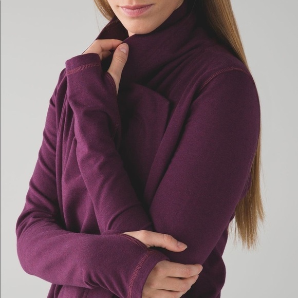 LULULEMON Restore Wrap Cardigan Sweater Grape 4 - Picture 4 of 11